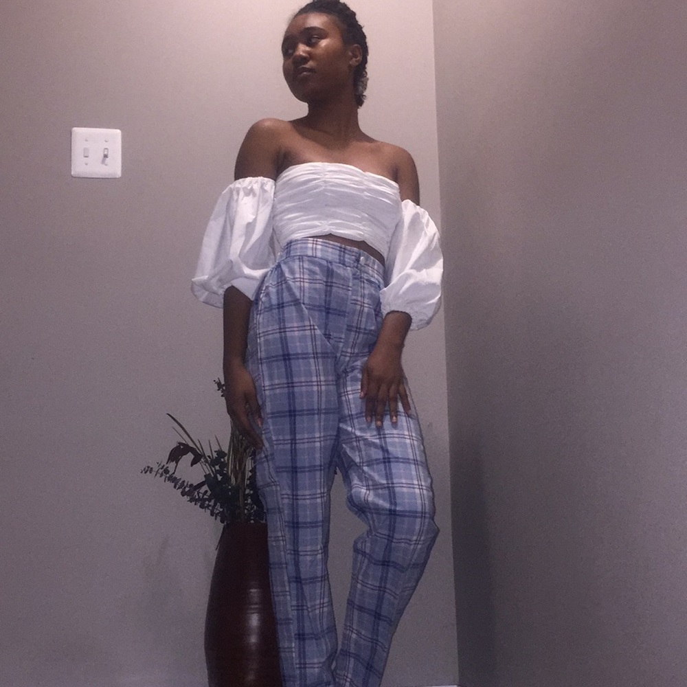 Cotton candy plaid pants